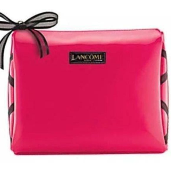 Lancome Handbags - Raspberry Sorbet Makeup Bag Cosmetics Case Lace Up Ribbons | Cute | Sweetheart